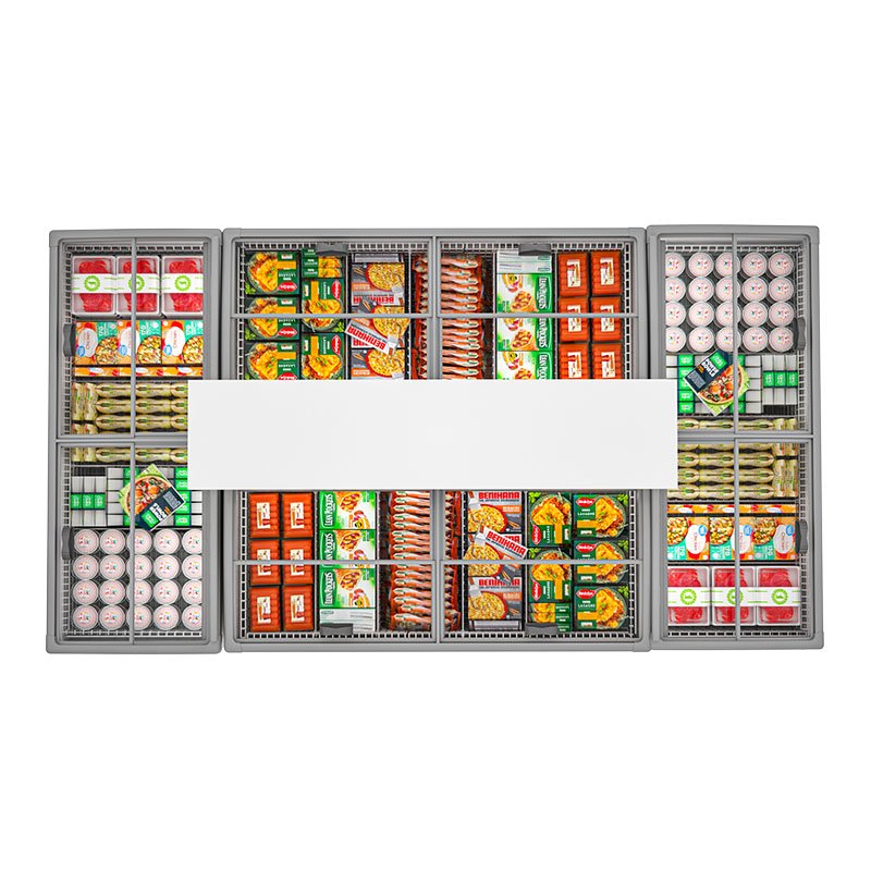Supermarket Island Display Freezer Top Open Glass Door Ice Cream Freezer Chest