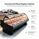 Right Angle Refrigerated Deli Display Case Air Cooling Cooked Food Meat Showcase for Supermarket Deli Shop