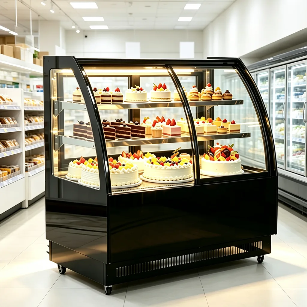 Air Cooling Cake Showcase Back Front Open Door Commercial Bakery Dessert Display Refrigerator