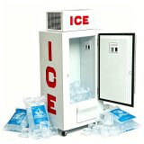 L-Portable Upright Ice Merchandiser Freezer, Secure Lock Design Bagged Ice Storage Freezer for Outdoor Use