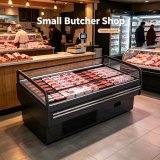 Energy Saving Open Top Island Refrigerator Even Air Cooling Meat Deli Display Cabinet