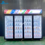 4 Door Beverage Cooler Red Bull Refrigerator Chiller Showcase Refrigerator Display Cooler