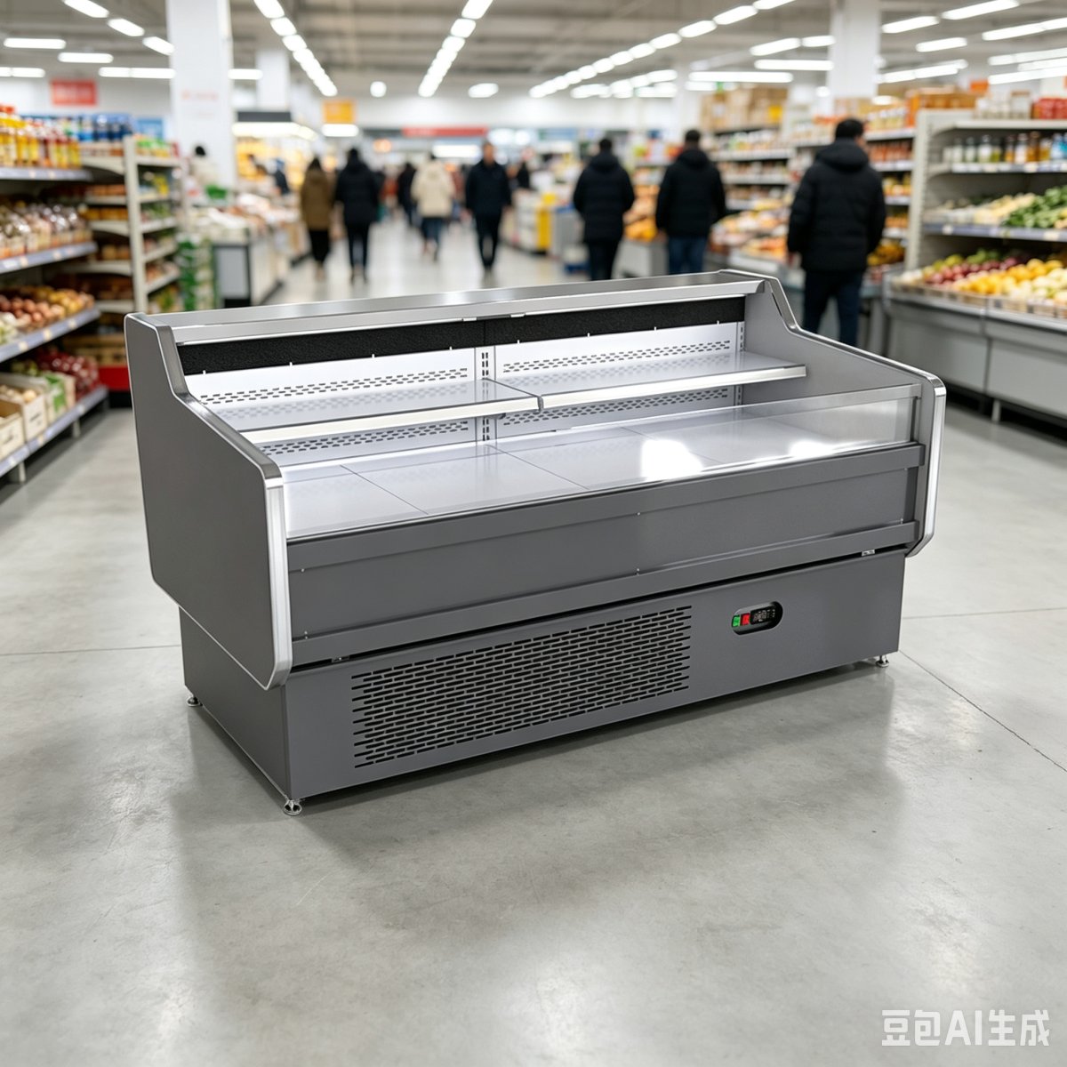 Open Front Meat Display Case Digital Thermostat Fresh Food Cooler for Grocery Store Deli Section