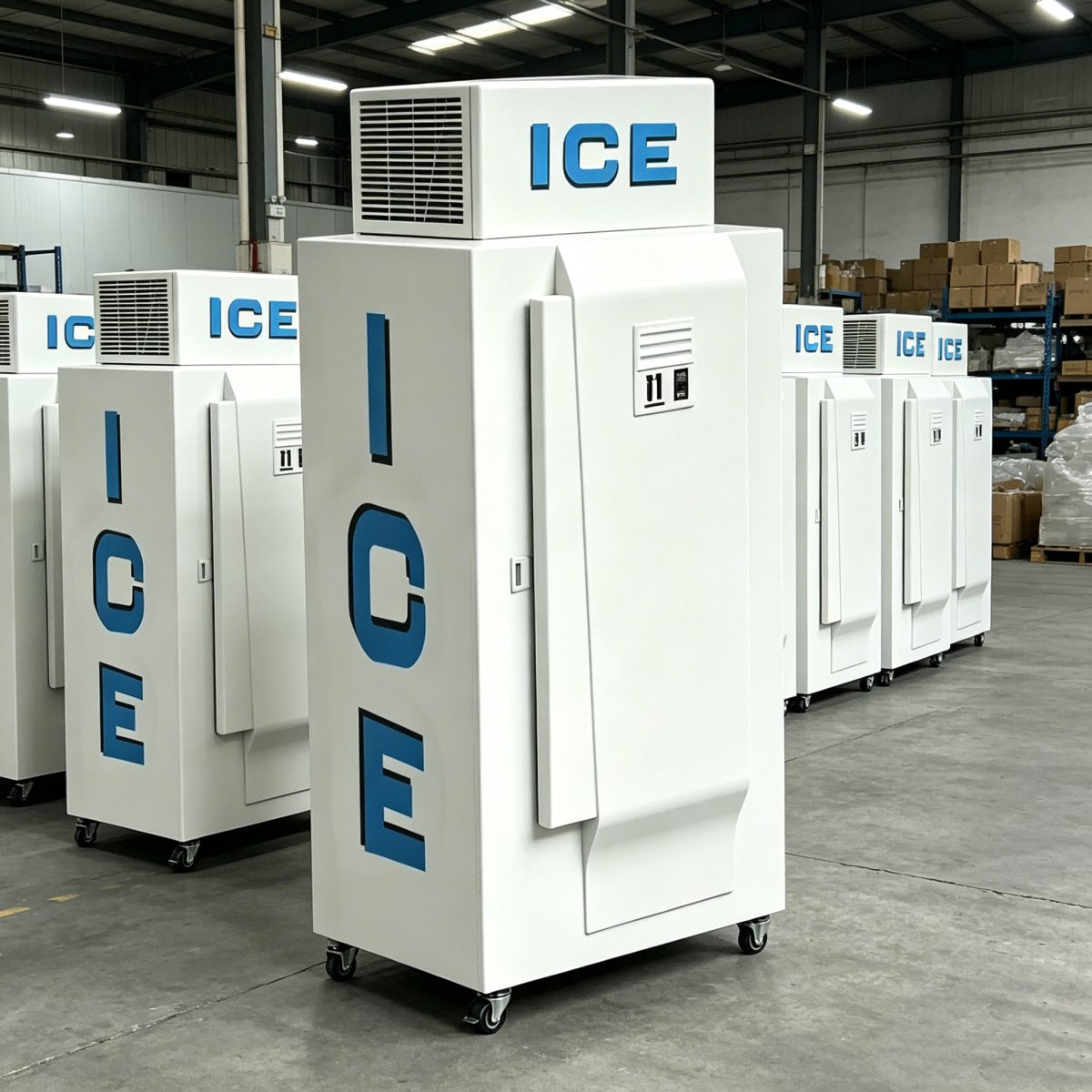 L-Single Door Ice Storage Freezer Commercial Ice Box Freezer for Keeping Bagged Ice Fresh Long Time