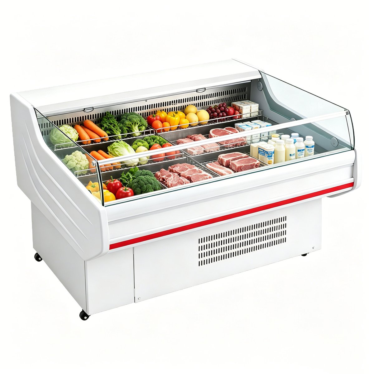 L- Retail Supermarket Refrigerated Meat Display Showcase Chiller