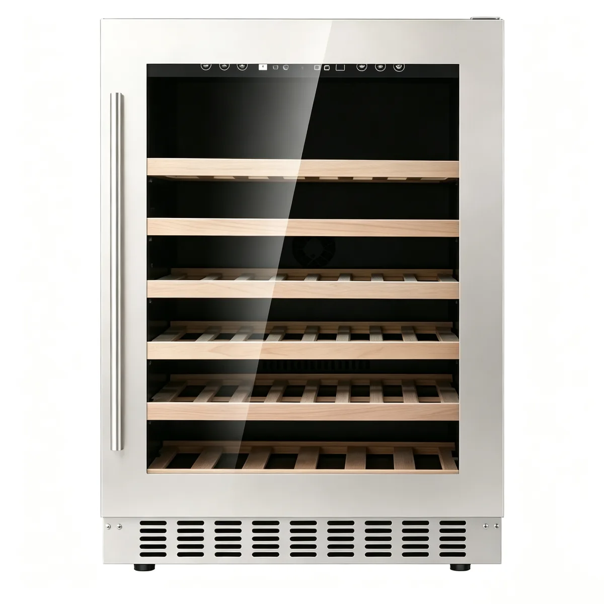 G-Fan Cooling Touch Control Wine Cabinet With Roll Out Beech Racks