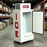L-OEM Supported Vertical Ice Storage Freezer, Energy Efficient Ice Merchandiser Freezer for Grocery Store