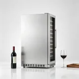 C-Large Vertical Built-in Wine Refrigerator With Wooden Shelves