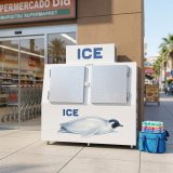 Slanted Front Cold Wall Ice Merchandiser High Insulation Outdoor Ice Freezer for Convenience Store