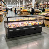 Wholesale Flat Glass Commercial Deli Display Refrigerator Large View Window Cooked Food Showcase