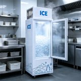 C-Custom ICE Pattern Single Door Ice Storage Freezer Fast Direct Cooling for Cold Drink Wholesale Store
