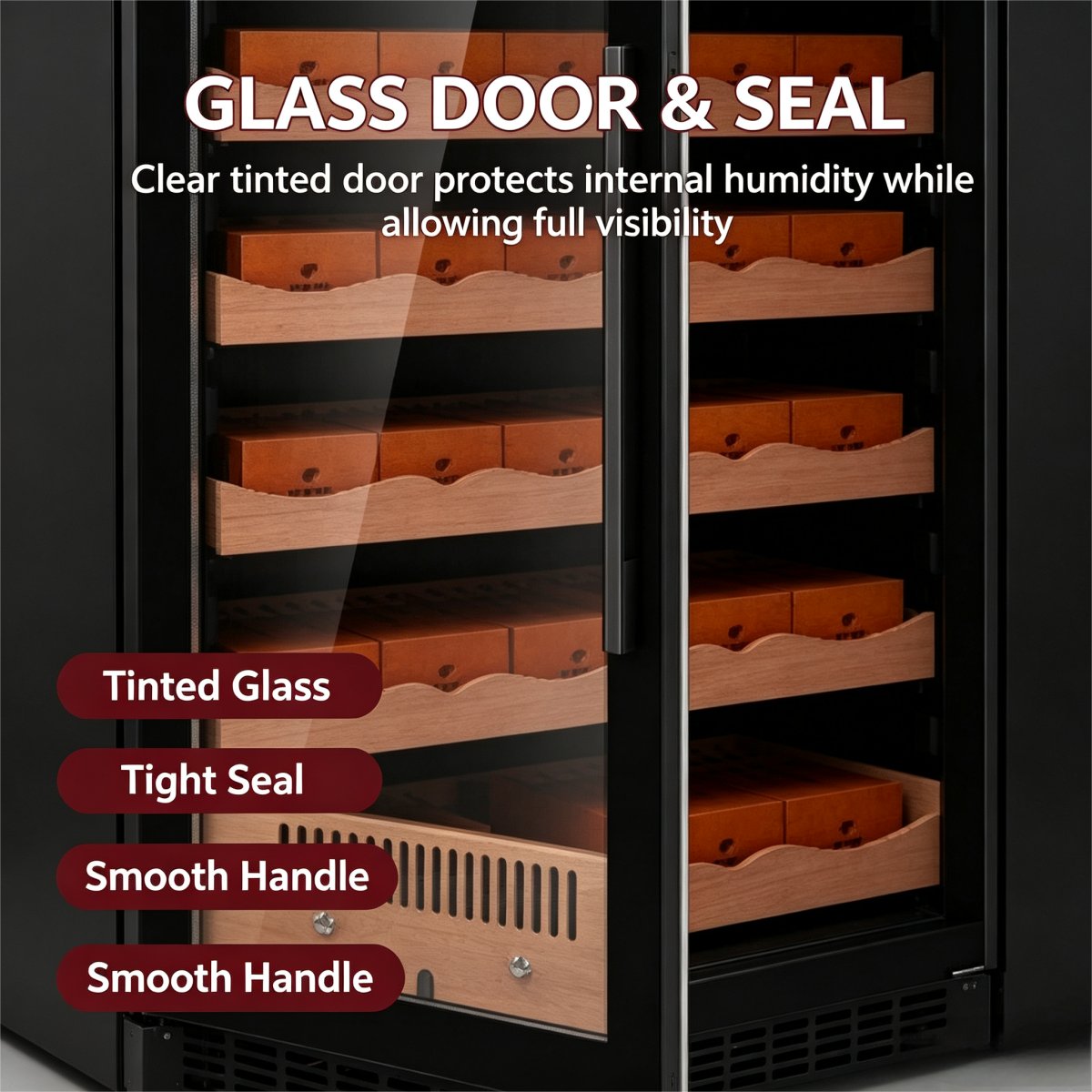 C-High Capacity Household Commercial Cigar Storage Humidor 425L Multi-Layer Cedar Shelves