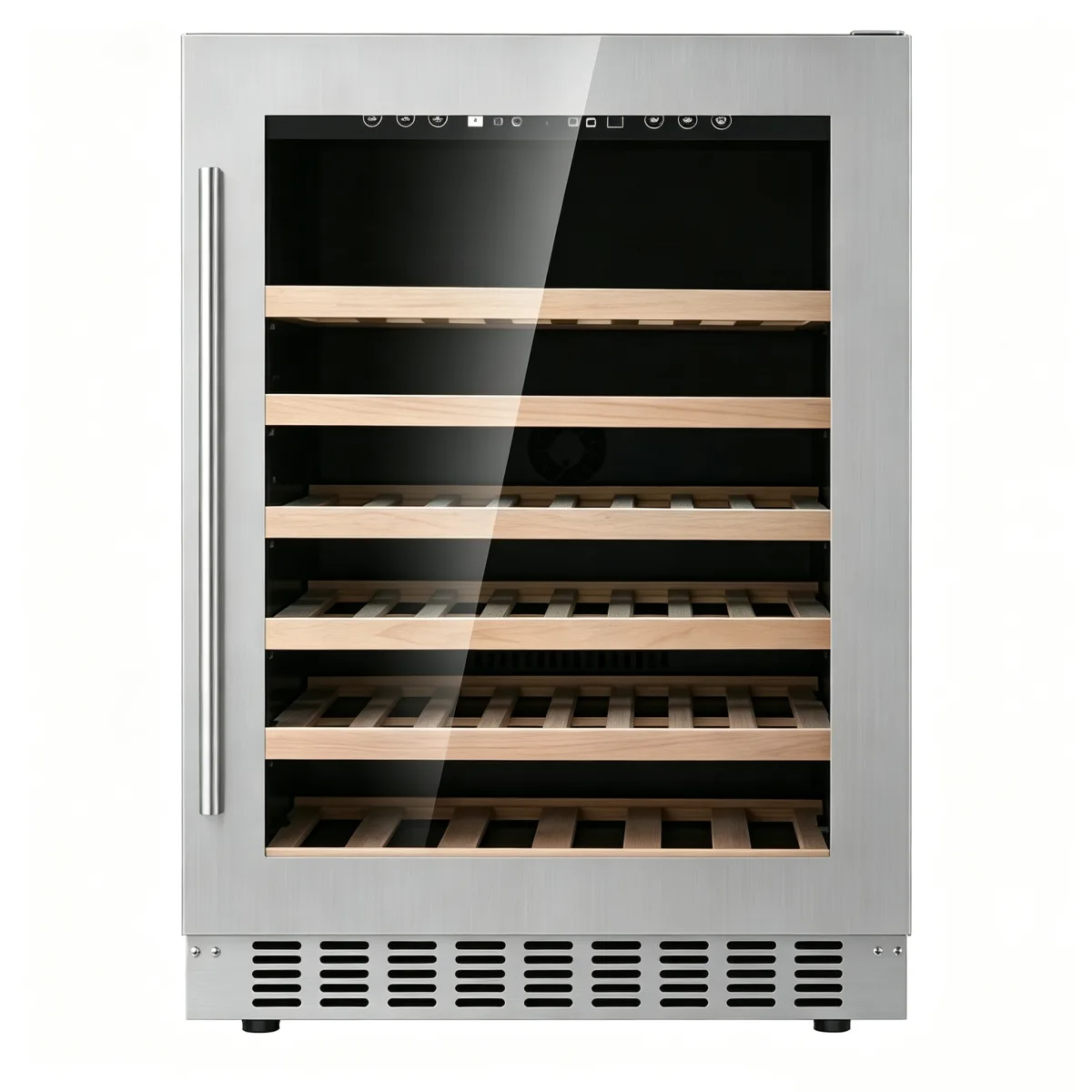 G-Fan Cooling Touch Control Wine Cabinet With Roll Out Beech Racks
