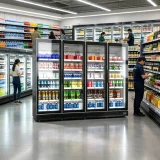 Custom Color Double Door Commercial Display Fridge, Energy Efficient Compressor Refrigerator with Digital Temperature Panel