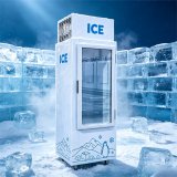 C-Movable Brake Casters Single Door Ice Storage Freezer Fast Direct Cooling Commercial Ice Holding Machine