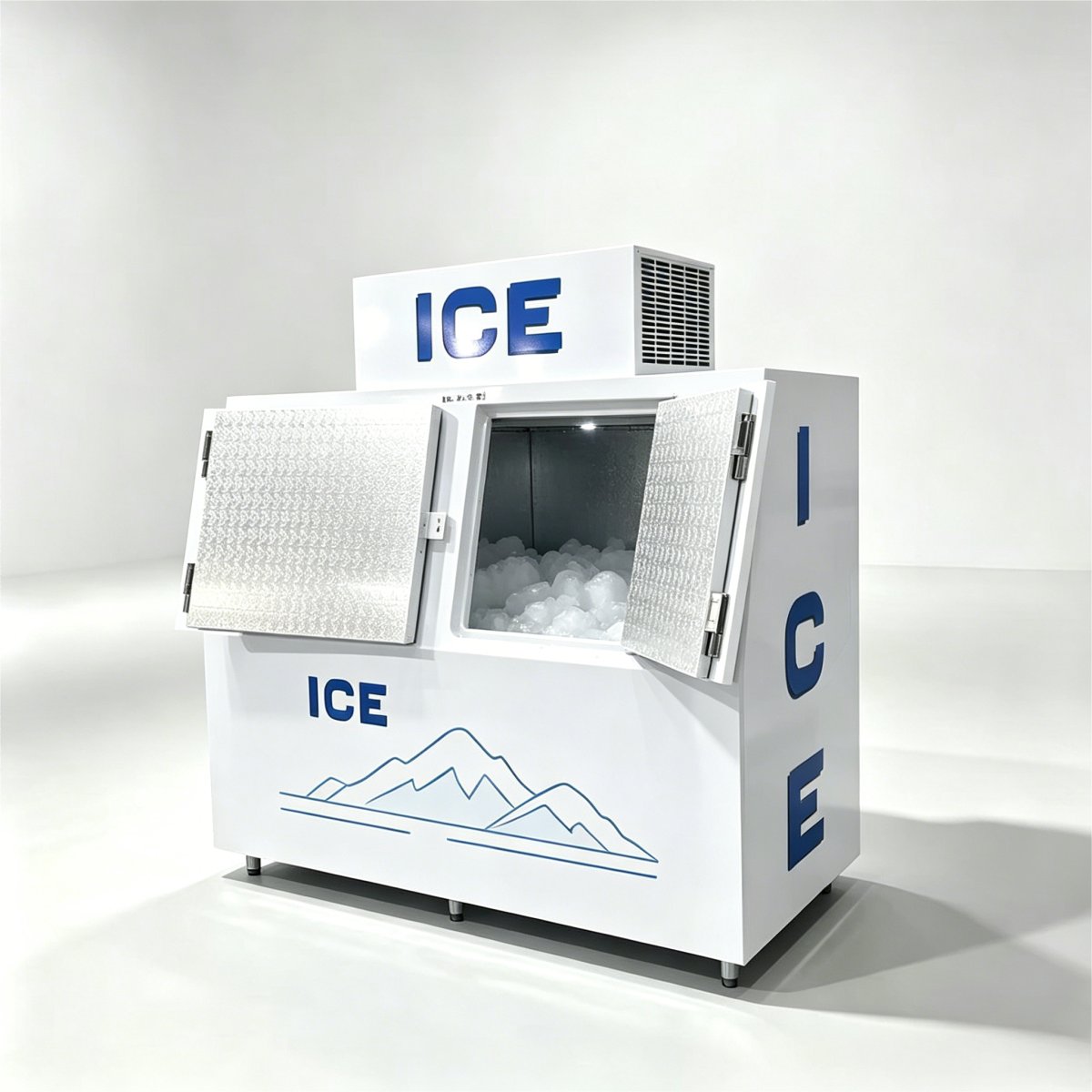 C-Commercial Double Door Ice Storage Freezer Anti-Frost Uniform Cooling Ice Holding Cabinet for Ice Retail