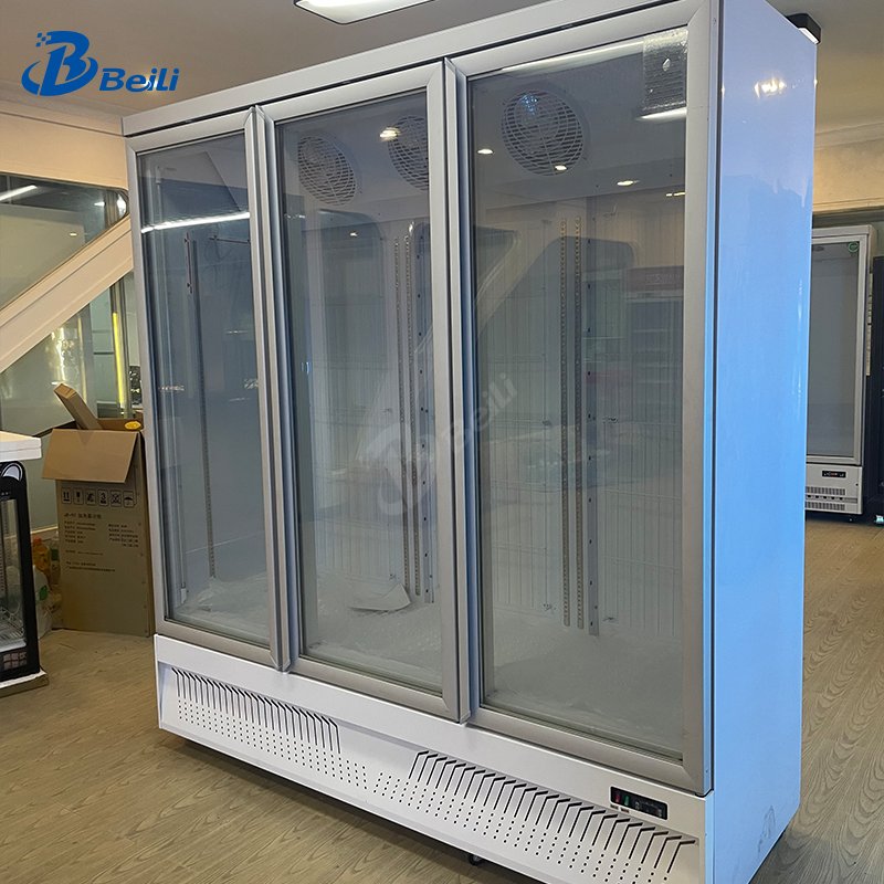 Commercial Beverage Coolers 3 Door Juice Beer Glass Chiller for Drinks