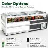 Modular Combined Island Freezer Supermarket Commercial Display Freezer Curved Glass Deep Freezer for Frozen Meat Seafood