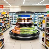 Space Efficient Round Cooler Large Capacity Circular Display Chiller for Small Retail Shop