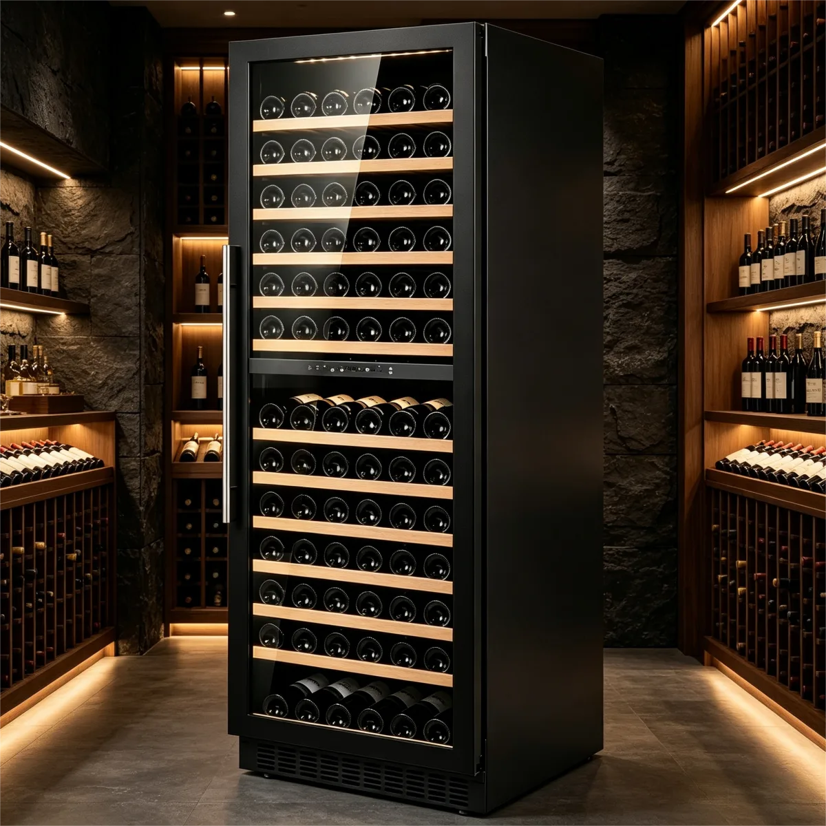 G-Touch LED LCD Control Wine Cabinet Temperature Memory Door Alarm