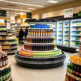 Bright LED Ring Light Cooler Quick Cooling Circular Display Chiller for Supermarket Entrance