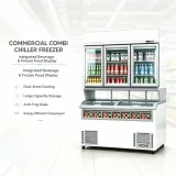 Full View Anti-fog Glass Combined Display Chiller Equipped with Built-in Internal LED Lighting