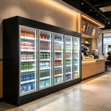 Extra Wide 5-Door Heavy Duty Commercial Freezer Auto Defrost Multi-door Frozen Display Case for Grocery Shopping Mall