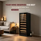 C-275L Vertical Built-in Wine Refrigerator Solid Wood Racks 5-20℃
