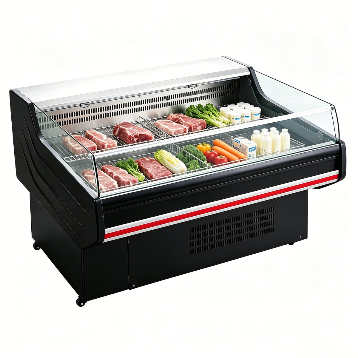 L- Butchery Shop Air Cooling Fresh Meat Display Cabinet