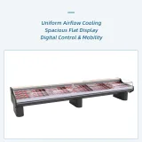 Horizontal Open Type Meat Chiller Anti Fog Clear Glass Fresh Cut Sausage Deli Display Fridge