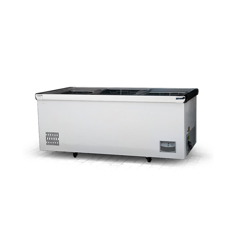 Top Open Lid Chest Freezer Supermarket Frozen Food Meat Island Refrigerator Glass Door Freezer Deep Fridge Freezer
