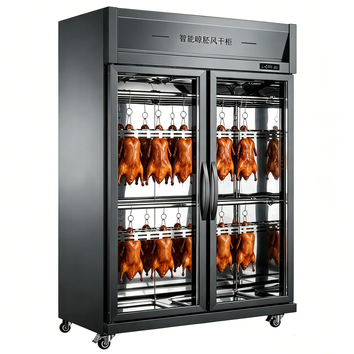 L- Double Glass Door Air Drying Showcase for Roast Duck Shop