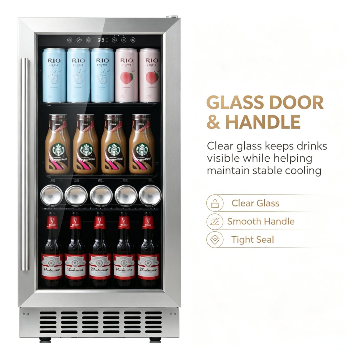 C-Small Capacity 85L Beer Refrigerator Glass Door Drinks Display Cabinet