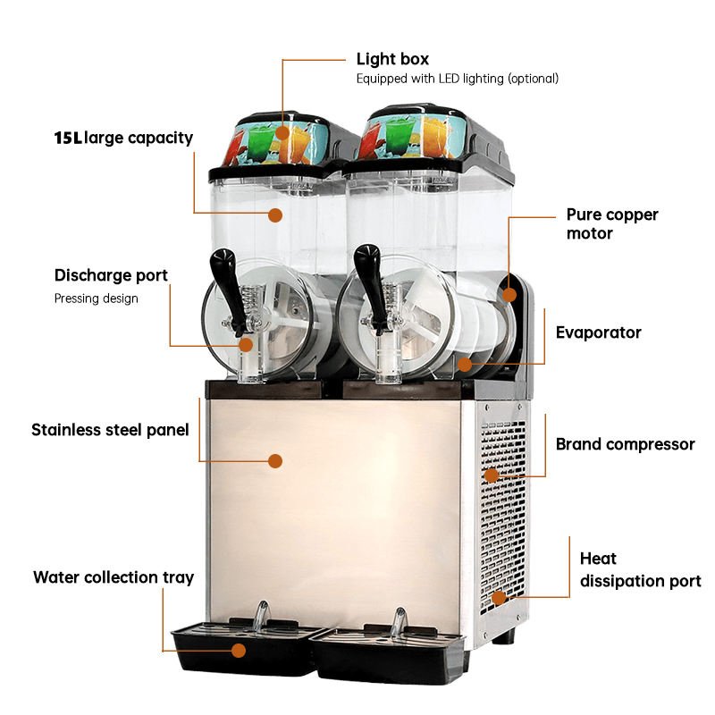 Custom Commercial Slush Machine Single Tank Multi Function Frozen Slushie Equipment