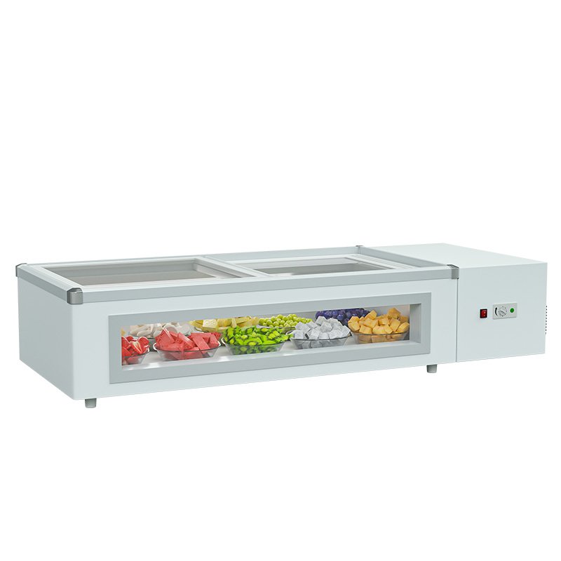 BEILI Small Display Fridge Counter Top Double Door Table Top Fridge