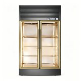 L-Commercial Double Glass Door Meat Display Refrigerator Gold Frame Constant Temperature Beef Dry Aging Fridge