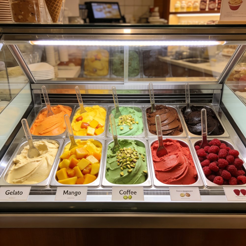 Custom logo Gelato showcase Icecream Display case Freezer