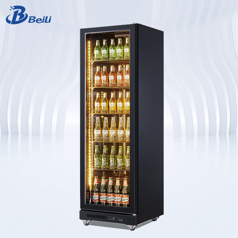 Custom Drink Beer Showcase Display Fridge Thin For Drinks Upright Chiller With Fridge