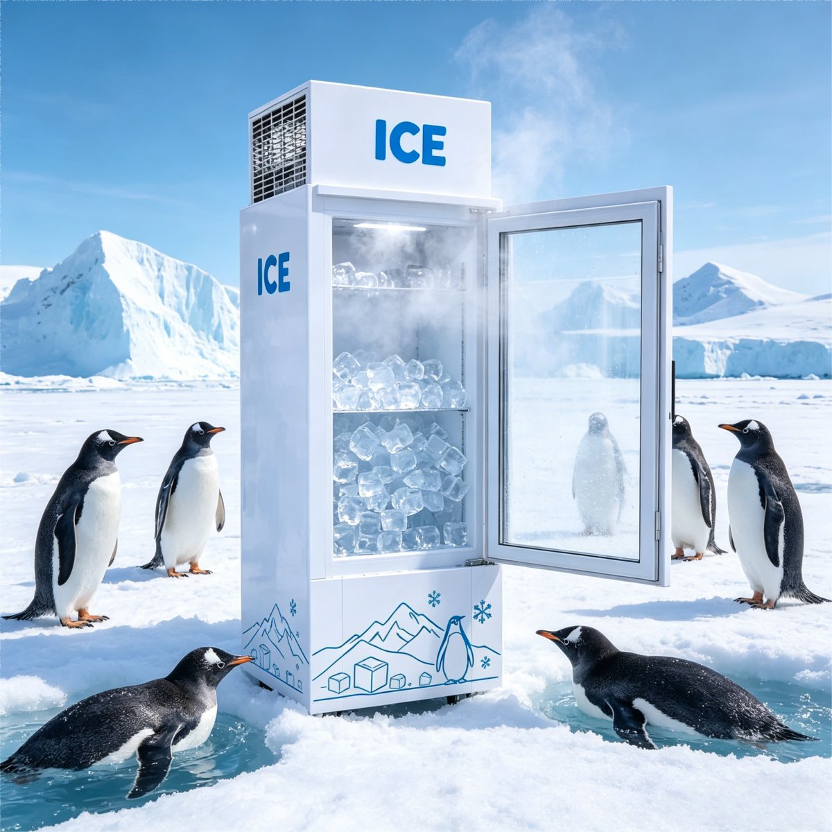 C-Fast Cooling Direct Cooling Single Glass Door Ice Storage Freezer Vertical Ice Holding Cabinet for Milk Tea Shop