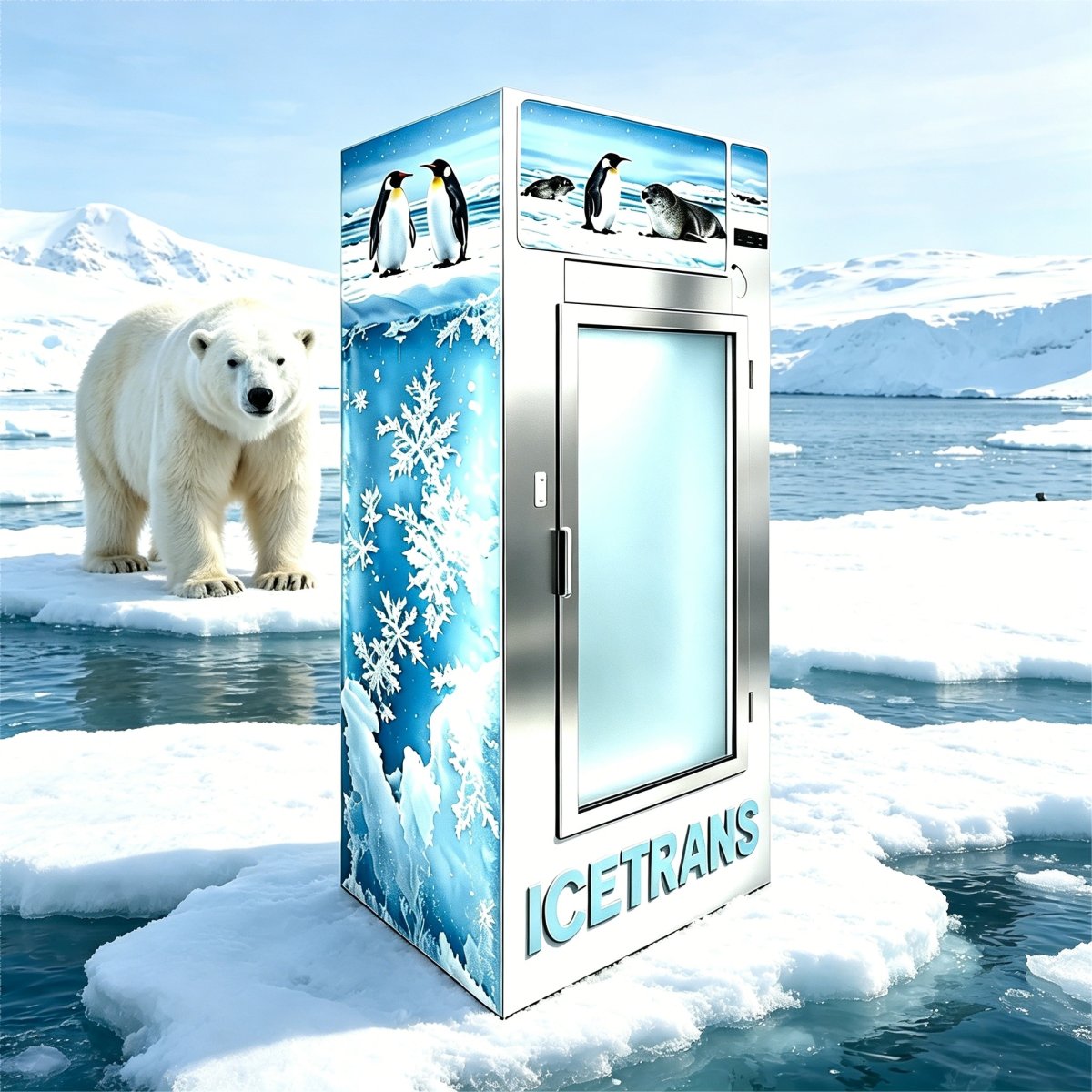 G-Frost Ice Pattern Stainless Steel Vertical Retail Fridge Unit