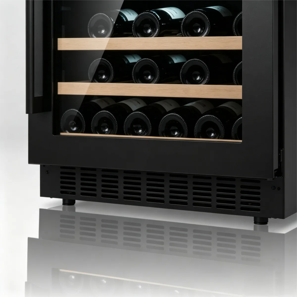 C-Black Tempered Glass Door 215L Household Wine Preservation Refrigerator