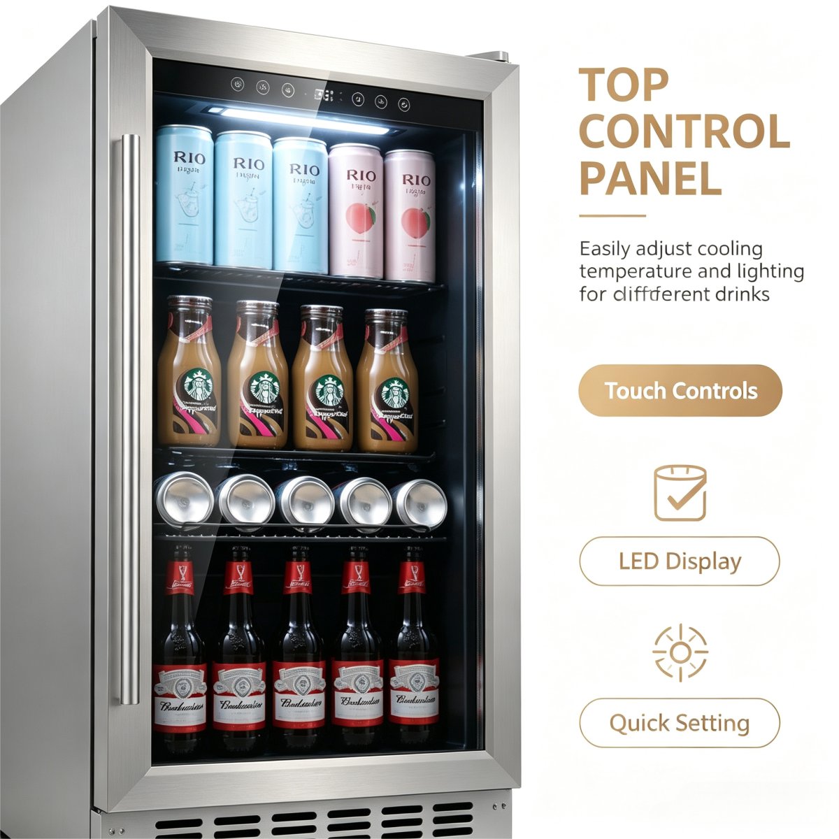 C-Small Capacity 85L Beer Refrigerator Glass Door Drinks Display Cabinet