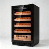 C-265L Large Vertical Cigar Humidor Cedar Wood Racks Constant Temp Humidity Storage