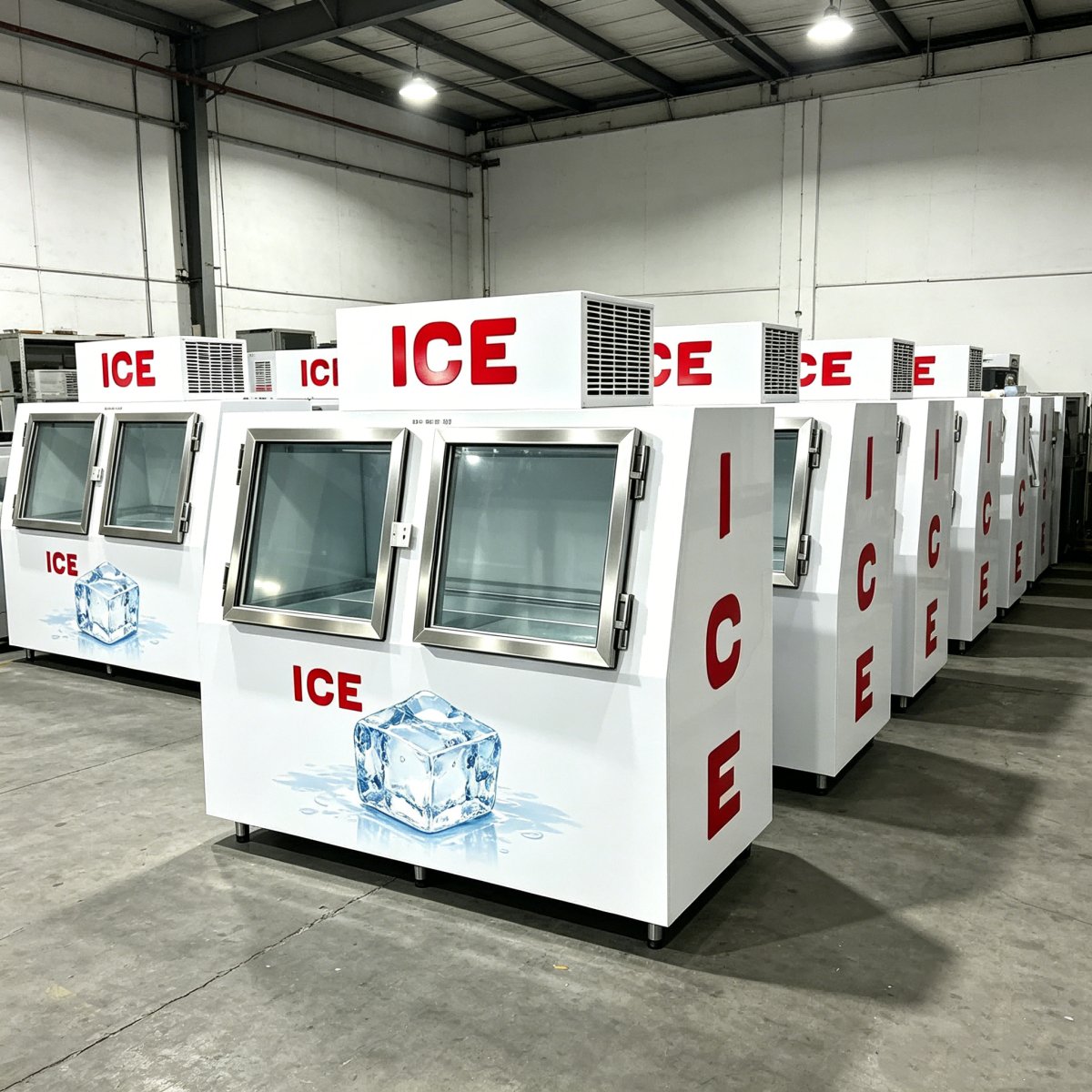 L-CE Certified Horizontal Ice Display Freezer Large Capacity Ice Storage Cabinet for Ice Wholesale Retail Business