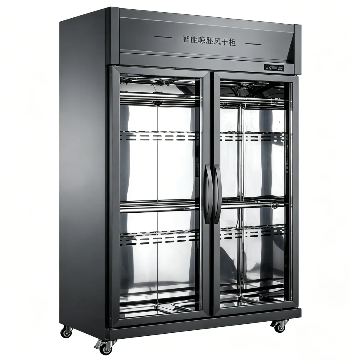 L- Double Glass Door Air Drying Showcase for Roast Duck Shop