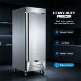 C-Commercial 600L Kitchen Upright Freezer -20~-5℃ Stainless Steel Back Chiller for Restaurant