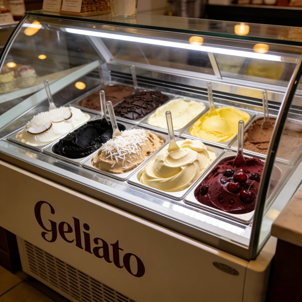 Custom logo Gelato showcase Icecream Display case Freezer