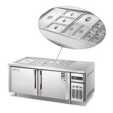 Commercial Stainless Steel Salad Bar Refrigerator Salad Prep Table Refrigerator Pizza Sandwich Counter Top Display Prep Chiller