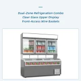 Convenience Store Special Dual-Tier All Frozen Cabinet Optional 2/3 Door Upper Display Unit