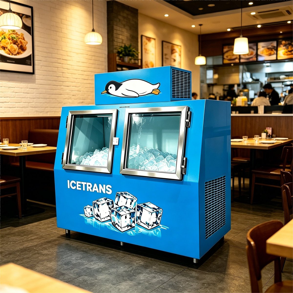 G-Energy Saving Double Door Ice Storage Cabinet for Hotel Bar Catering